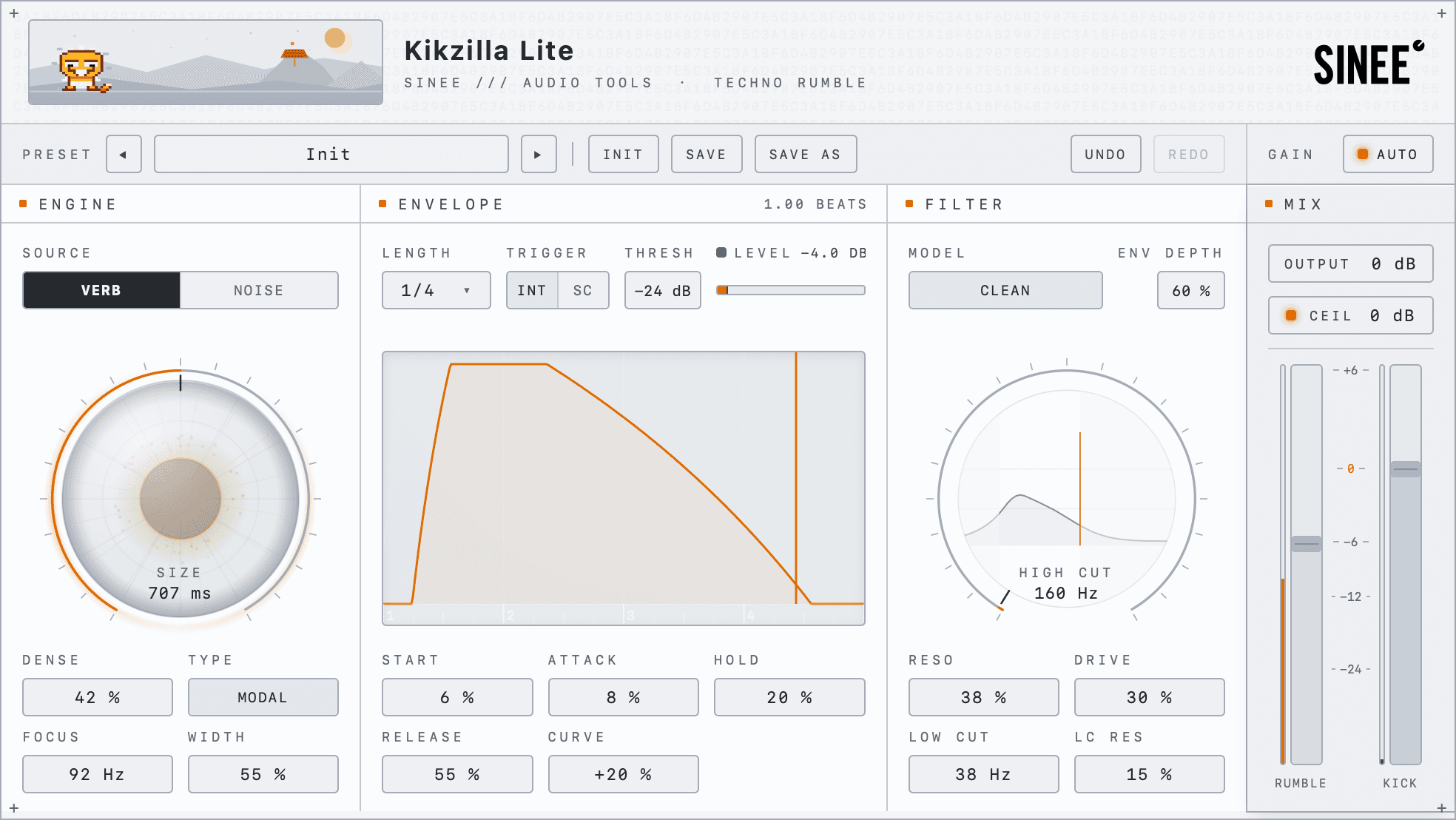 The Kikzilla Lite panel in the Paper theme: the same panel on a light ground