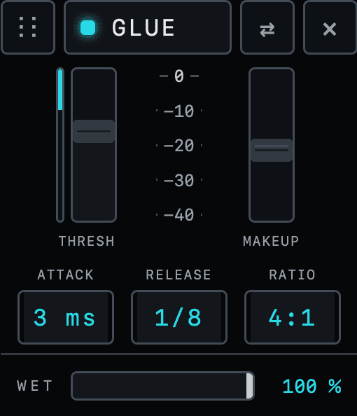 The Glue brick as it appears in the plugin